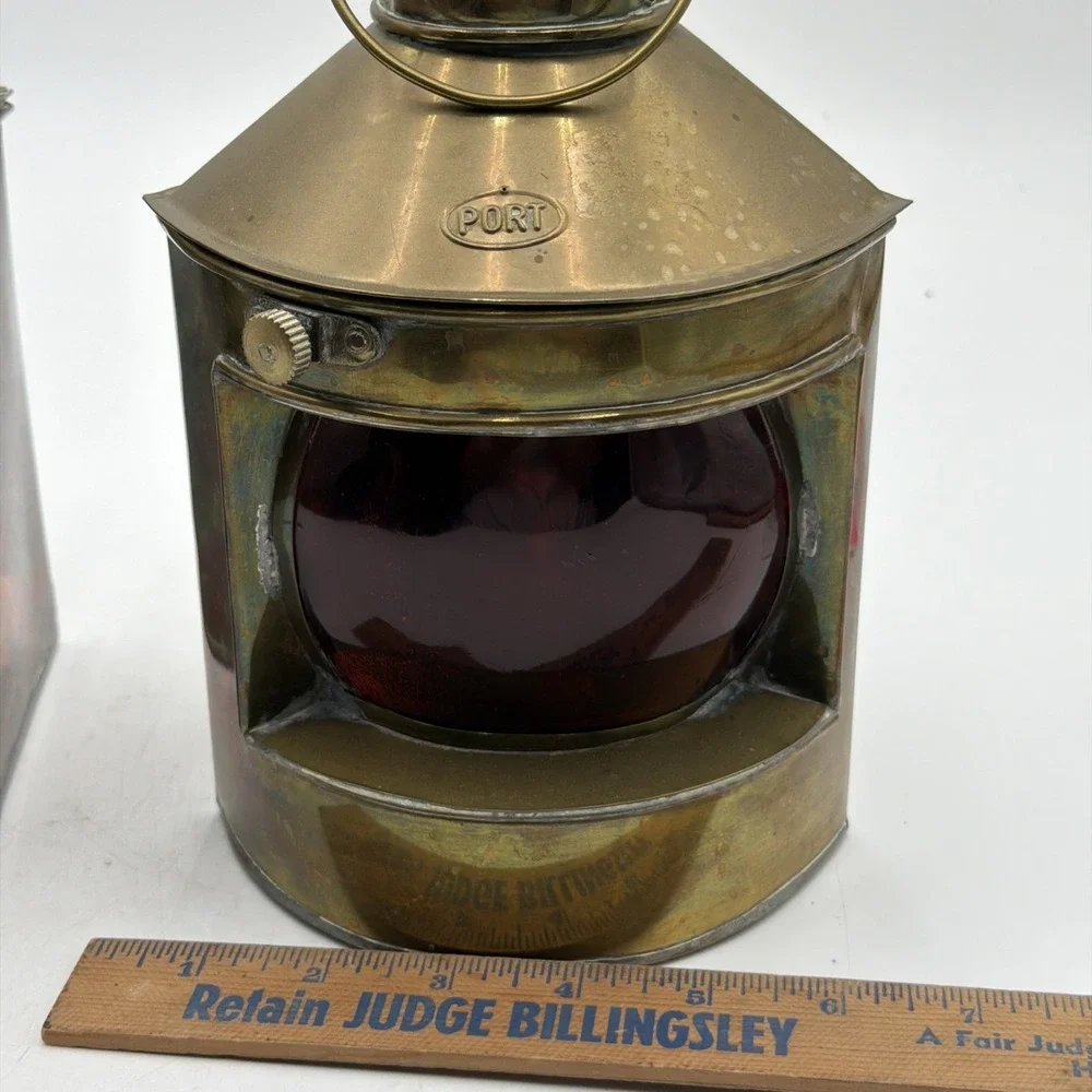 Vintage Port Lanterns Antique Brass Finish Nautical Oil Lamps Ship Lights